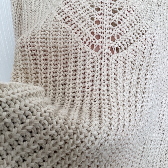 MINT Eileen Fisher organic cotton linen blend V-Neck Cream Knit Sweater XXS - Picture 7 of 8